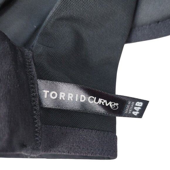 Torrid Curve Push Up Bra Black 44B Underwire Adj Seamless Crisscross XO Plunge - Picture 8 of 9